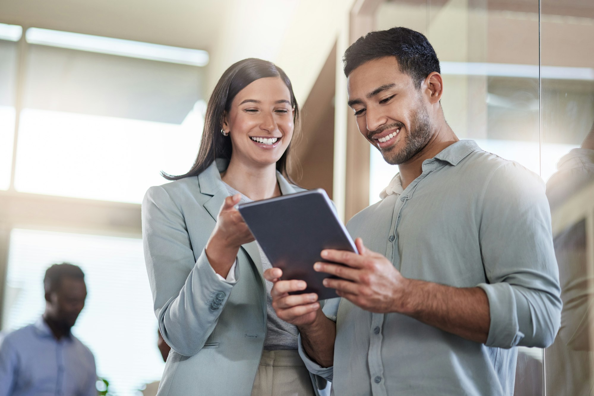 Two People viewing a web design